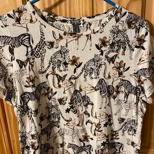 Anthropologie Padua Safari Jungle Print Tee size Large